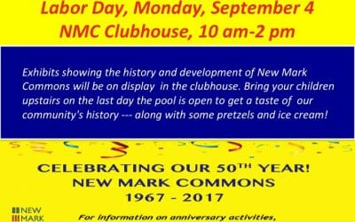 Don’t Miss the Monday, September 4, Labor Day NMC 50th Anniversary Exhibit in the Clubhouse!